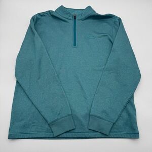 Oakley Mens Quarter Zip Pullover Teal Blue Heather Performance Sweatshirt Large